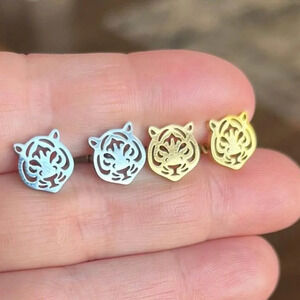 brand new ADORABLE tiger stud earrings in gold or silver
